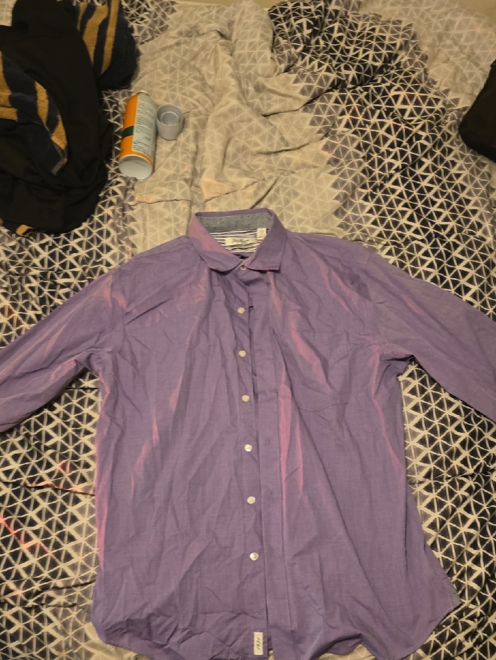 Van Heusen Purple Button-Up Dress Shirt